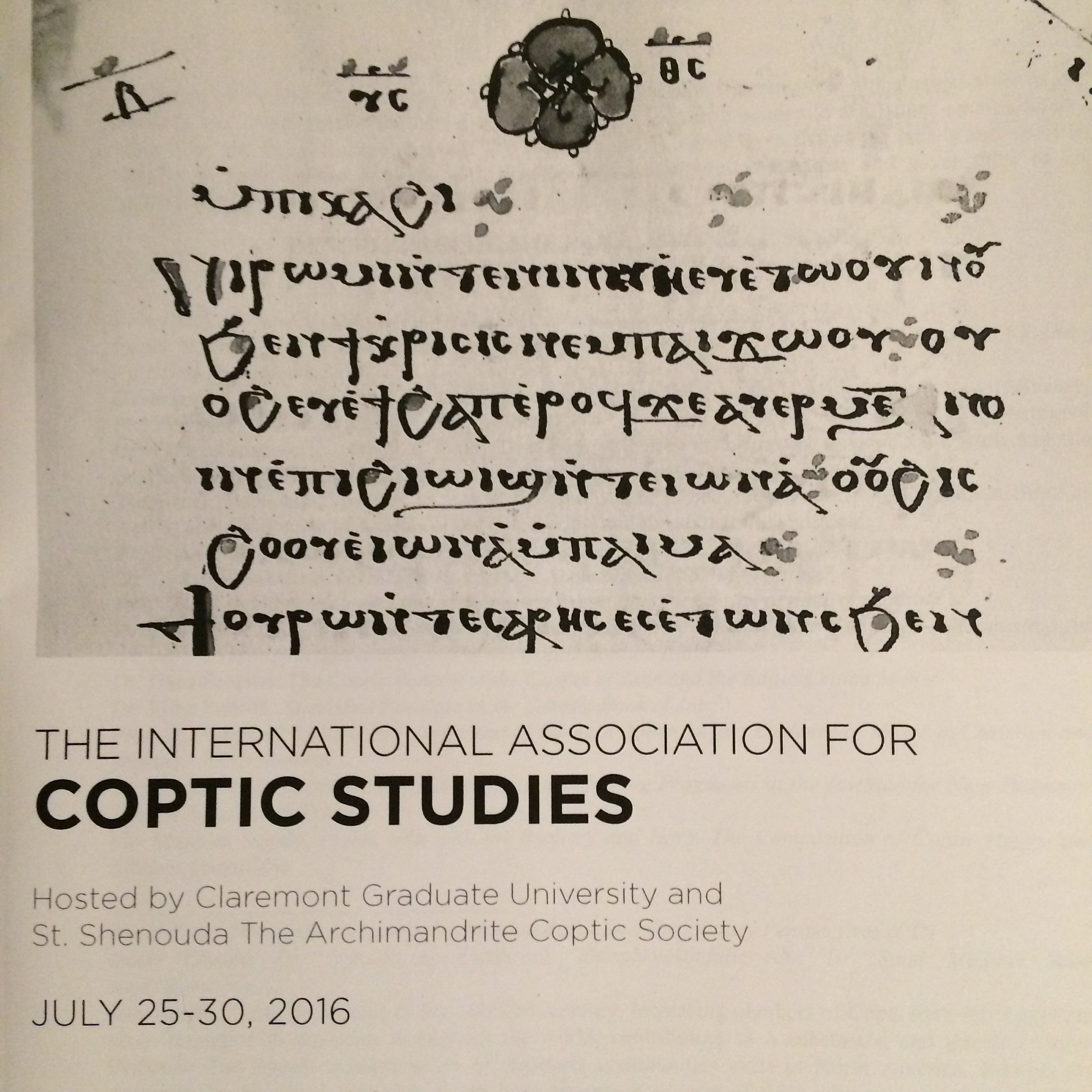 11th Congress of Coptic Studies (July 25th - 30th) - St Shenouda Monastery Pimonakhos Articles